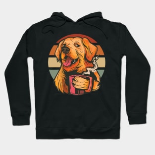 coffee and golden retriever golden retrievers life is golden Hoodie